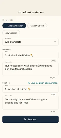 Stempla-App: Push-Nachricht an alle Sammlerinnen und Sammler verfassen