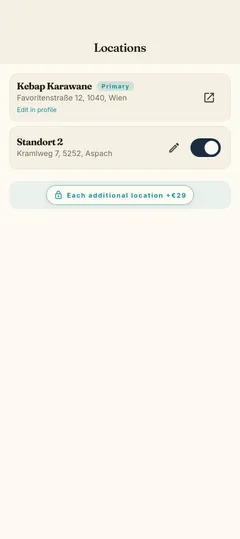 Stempla app: managing multiple locations